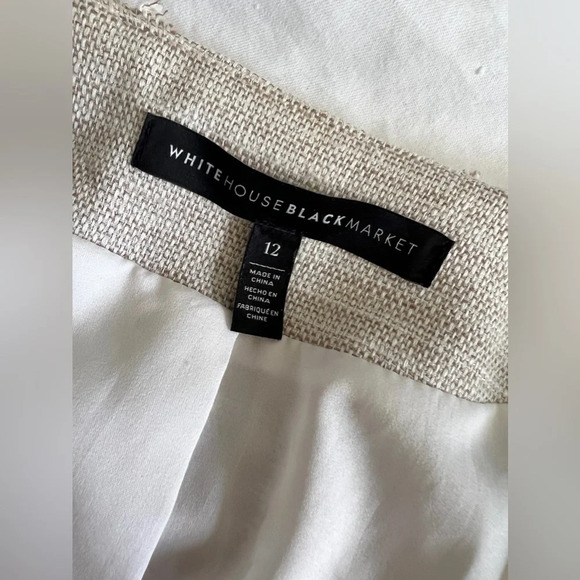 White House Black Market linen lace blend 2 piece dress jacket suit 12 - Picture 14 of 15